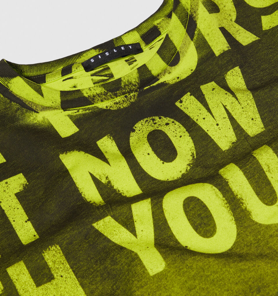 Fade effect t-shirt - boys' short sleeve t-shirts - Neon Yellow | Sisley Young image number 3